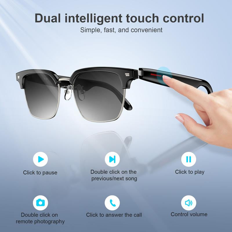 E13 Smart Glasses Wireless Bluetooth-Compatible 5.0 Sunglasses with Bluetooth Headphones Outdoor Sports Hands-Free Calling Music-Suitable for Any Occasion